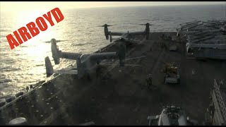 V22 Osprey Operations USS Bataan LHD 5 [upl. by Tterrag]