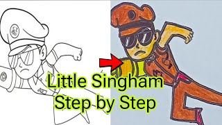 Little Singham Drawing  Little Singham Drawing easy [upl. by Lienhard447]