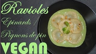 🍂 Ravioles Épinards  Pignons de pin VEGAN 🍂 [upl. by Eytteb]