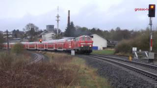 Mit 12 Doppelstockwagen und drei Loks von Frankenberg nach Marburg [upl. by Caputo]