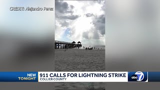 911 calls show terrifying moments lightning struck two men in Naples [upl. by Yhtuv819]