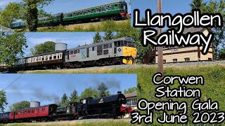 Llangollen Railway 03062023  Corwen Station Opening Gala  Class 31 104 108 109 Steam Austerity [upl. by Tserrof664]