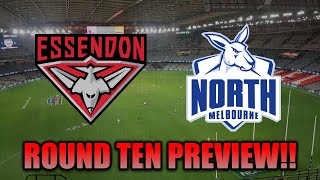 Essendon v North Melbourne Round Ten Prediction  Preview [upl. by Selwyn821]