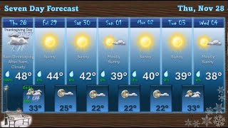 Todays Weather Thursday November 28 2024 for Southeast Massachusetts [upl. by Casaleggio]