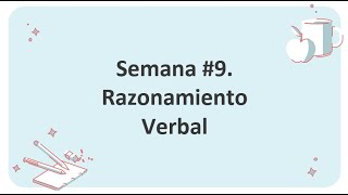 Clase 9 Razonamiento Verbal Curso PAA Grupo 2 2024 [upl. by Anwadal678]