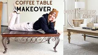 Modernizing a Dated Coffee Table with PreMade Legs  Coffee Table Makeover [upl. by Rancell]