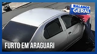 Ladrão quebra vidro de carro e leva R 25 mil em pertences no centro de Araguari [upl. by Norb]