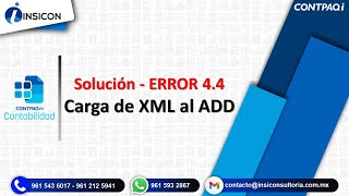 Solución al ERROR 44  Carga de CFDI a CONTPAQi Contabilidad [upl. by Kerrie]