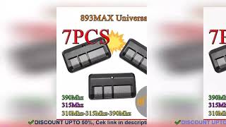 ✔️893MAX Remote Control compatible Garage Door Opener New Universal For [upl. by Onairelav]