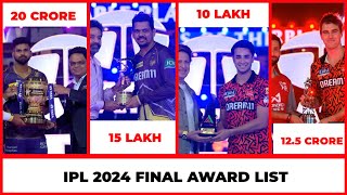 IPL 2024 Final Award Ceremony  IPL 2024 Final All Award List  IPL 2024 Final Award Prize Money [upl. by Adrianne43]