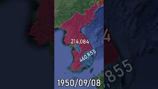 The Korean War Every Day shorts animation map [upl. by Orhtej]