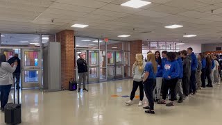 Bassett High School holds pep rally for marchint band ahead of trip to nationals [upl. by Tharp135]