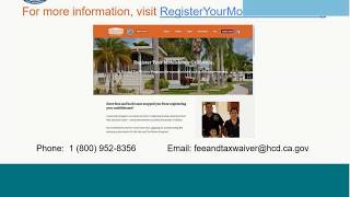 Register Your Mobilehome California  Overview and Application Instructions [upl. by Atisusej924]