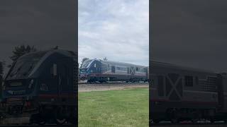 Amtraks Illinois Zephyr rolling by at 25mph with a baggage car [upl. by Kcirtapnhoj]