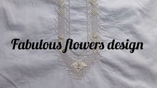 Fabulous flowers design  Hand Embroidery  New Tarkashi  Needle work  Fabric work  Embroidery [upl. by Auqinom]