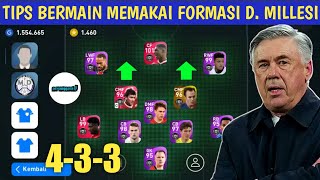 TIPS BERMAIN MEMAKAI FORMASI D MILLESI 433 C ANCELOTTI PAHAMI KARAKTER PEMAIN PES 2021 MOBILE [upl. by Anyela]