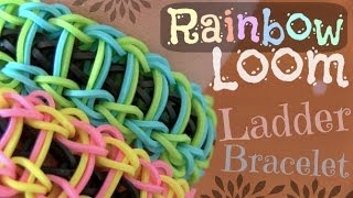 RAINBOW LOOM  Ladder Bracelet  How To  SoCraftastic [upl. by Reiss]