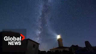 Perseid meteor shower lights up skies over the Balkans [upl. by Shaner]