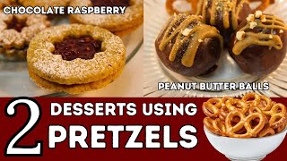 Chocolate Raspberry Pretzel Cookie and Chocolate Covered Peanut Butter and Pretzel Truffles [upl. by Osrock397]