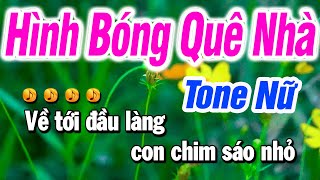 Karaoke Hình Bóng Quê Nhà Tone Nữ Dễ Ca  Nhạc Sống Kim Cương [upl. by Neyugn]