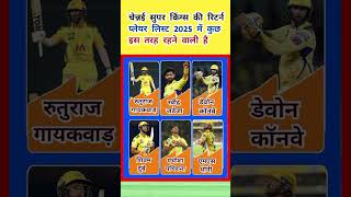 ipl 2025 retained players list  ipl 2025 csk squad ytshorts shorts cskvsrcb ipl2025 [upl. by Novyak]