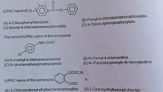 nomenclature of phenyl 4chloro benzene carboxylate normal 4 chlorophenyl methanamide [upl. by Adiene]