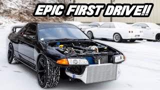 R32 GTR FIRST DRIVE amp REVS SINGLE HKS TURBO RB26 IS EPIC [upl. by Noiraa235]