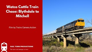 Watco Cattle Train Chase Blythdale to Mitchell [upl. by Aldos]