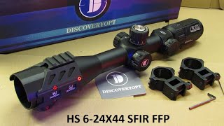 RifleScope DiscoveryOPT HS 624X44SFIR FFP Firearms Hunting Rifle Scope Discovery Optics HD прицел [upl. by Ainorev]