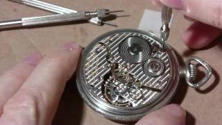 How I take apart a pocket watch Hamilton 992 Part 1 of 2 [upl. by Enaillil]