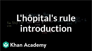 Introduction to lHôpitals rule  Derivative applications  Differential Calculus  Khan Academy [upl. by Ameerak944]