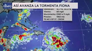 En vivo Sigue aquí la trayectoria actualizada de la tormenta tropical Fiona en el Atlántico [upl. by Nairadas447]