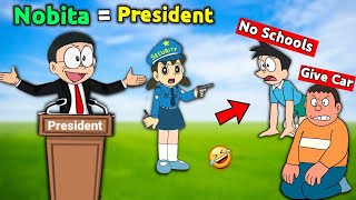 Nobita Became President 😂  Funny Game [upl. by Lasyrc]