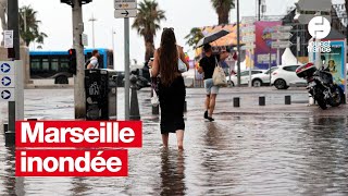 Des pluies diluviennes créent des inondations à Marseille [upl. by Akkina]