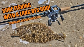 Surf Fishing with Super Long BFS Rod Tsurinoya Fox Hunting C711L [upl. by Eleik]