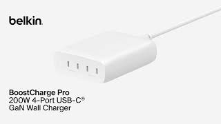 Belkin BoostCharge Pro 200W 4Port USBC GaN Charger  WCH015 English Version [upl. by Dor]