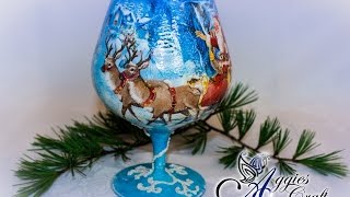 Decoupage Tutorial  Christmas Tea Light Holder [upl. by Jamey839]