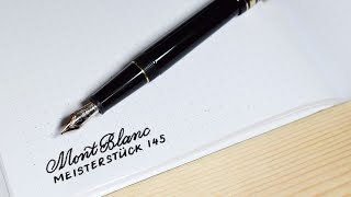 Montblanc Masterpiece 145 pen Fountain pen Unboxing  Handwriting demo [upl. by Josi]