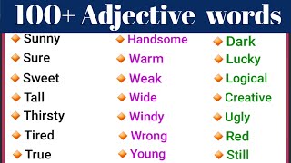 Part  1 of common Adjective  Daily used common 100 Adjectives English Grammar Spoken English [upl. by Eiramacissej]