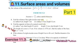 9th class maths Chapter 11 💁Surface areas and volumes Exercise 113 Q no 1amp2 part 1 [upl. by Cora]