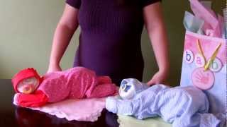 How to make a diaper baby  Sleeping Baby Girl Diaper Cake [upl. by Elahcim]