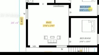 800 sft North facing house plan as per vastu Tamil [upl. by Gunar]