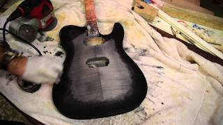 How not to Black burst A Flame maple guitar with Transtints [upl. by Longo]