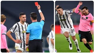 Merih Demiral red card for his challange on Messi Juventus 02 Barcelona Juventus star sent off [upl. by Ora491]