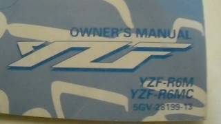 wwwCarboagezcom Yamaha YZFR6M Motorcycle Owners Operation Manual Factory OEM Used Book [upl. by Kcub]