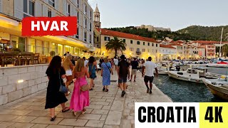 CROATIA 🇭🇷 4K HVAR — Evening Walking Tour — AUGUST 2023 [upl. by Yks852]