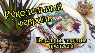 Рукодельный февраль Покупки и текущие процессы Вышивка крестом [upl. by Astrahan12]