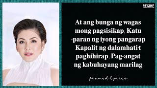 Regine Velasquez  Lipad Ng Pangarap Lyrics Framed Pira Pirasong Paraiso OST [upl. by Spieler]