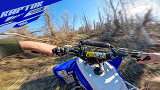 2018 Yamaha Raptor 700r  Flying Down the Trail [upl. by Kcor]