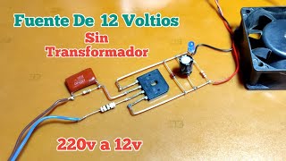 Cómo Hacer Fuente De Alimentación 12v Sin Transformador [upl. by Higinbotham]